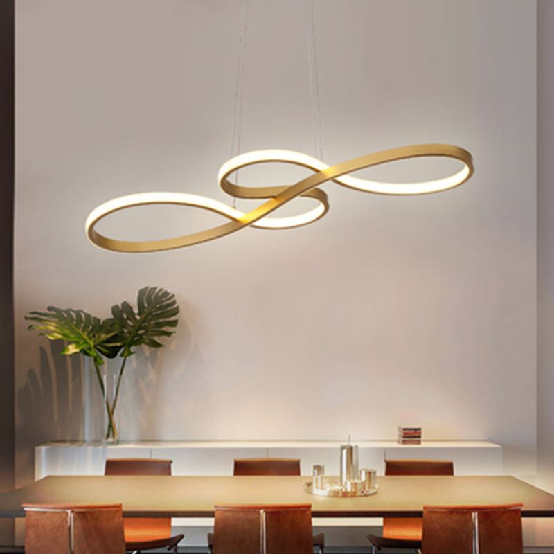 Modern Simplicity Spiral Chandelier Lamp Aluminum Hanging Pendant Lights for Restaurant