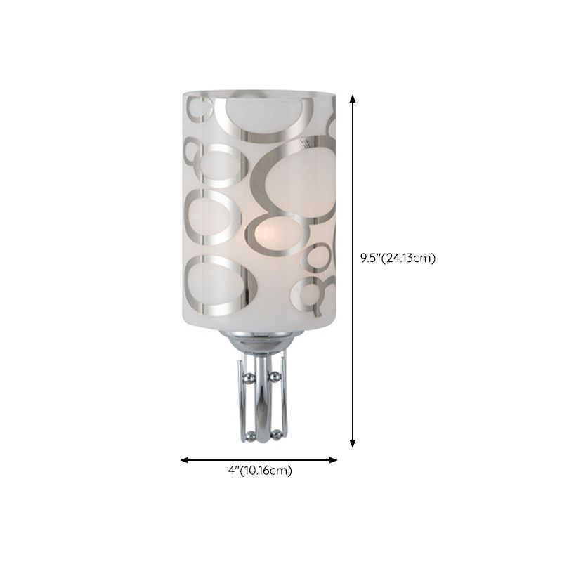 Simple Wall Sconce Cylinder Wall Light Fixture with Glass for Living Room