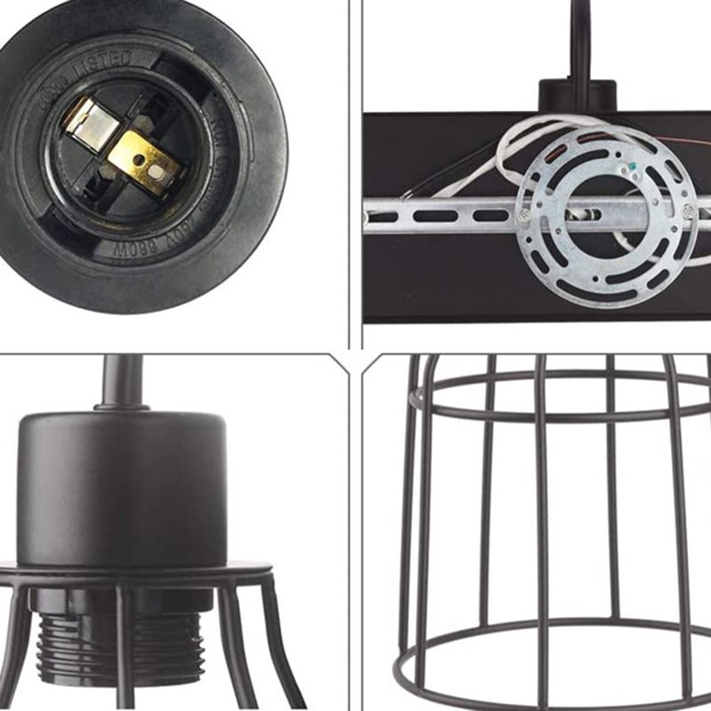 Industrial 3 - Light Bath Vanity Light Iron Bathroom Fixture in Dark Black