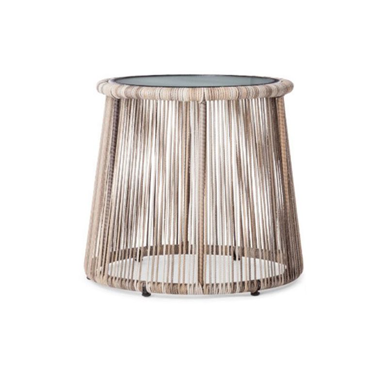 Round Glass Top Dining Table Set 1/2/3 Pcs Modern Outdoor Dining Set