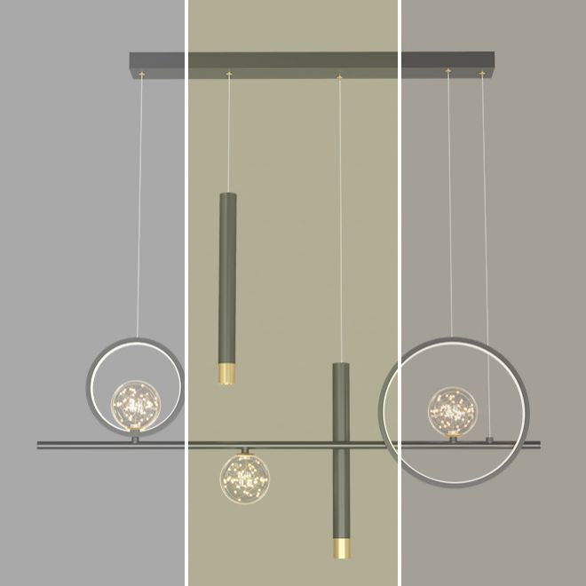 Lampade a sospensione geometrica Modern Kitchen Island Lighting Metal lampadario