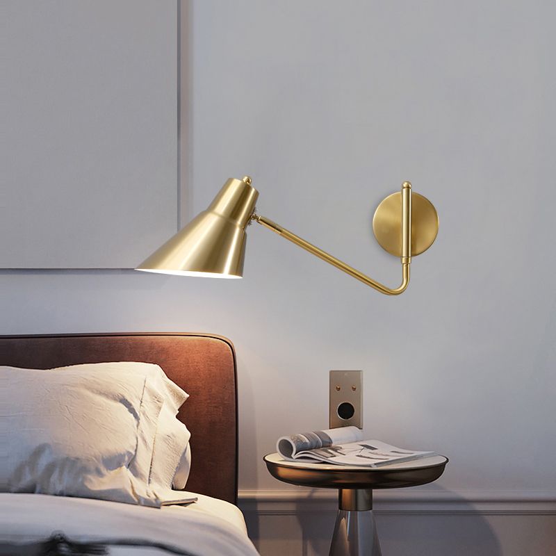 Modern Wall Sconce Geometric Shape Wall Light with Metal Shade for Living Room