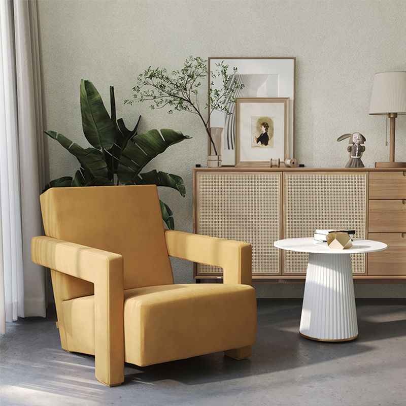 Mid-Century Modern Solid Color Accent Armchair Fixed Back Arm Chair for Living Room