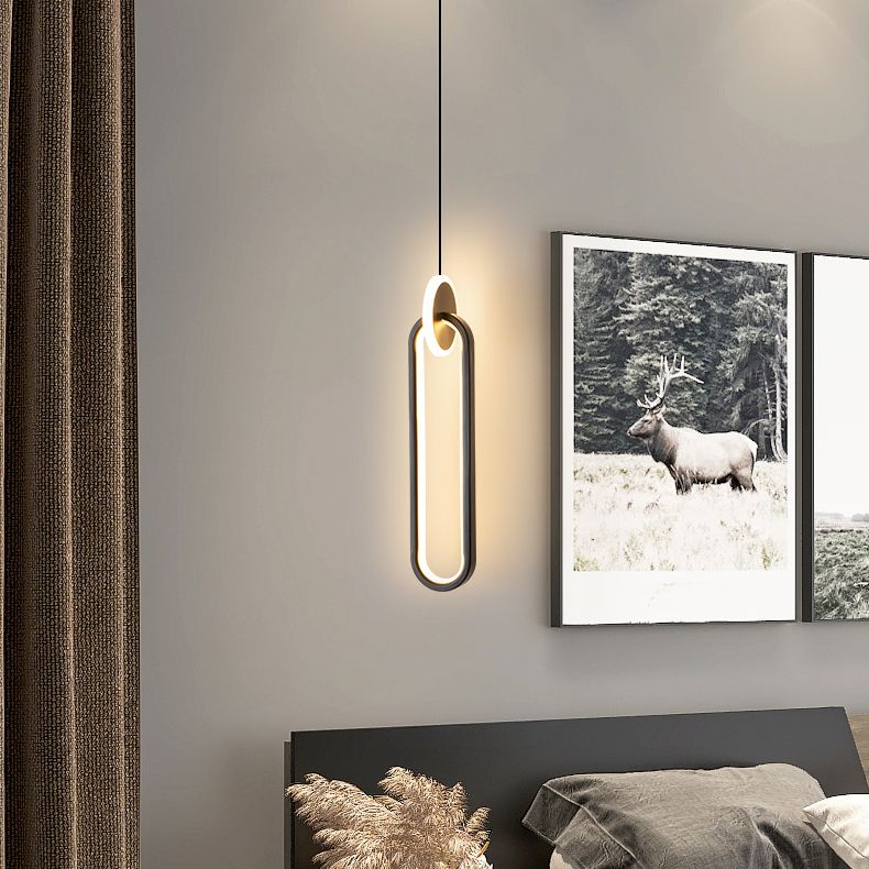 Eigentijdse stijl geometrie vorm hanglampen metalen hangende lampen in zwart