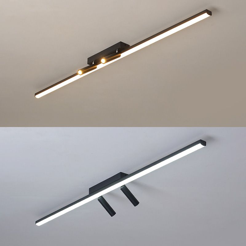Stripvorm Eenvoudig semi-inbouw plafondspot LED-raillichtarmatuur voor woonkamer