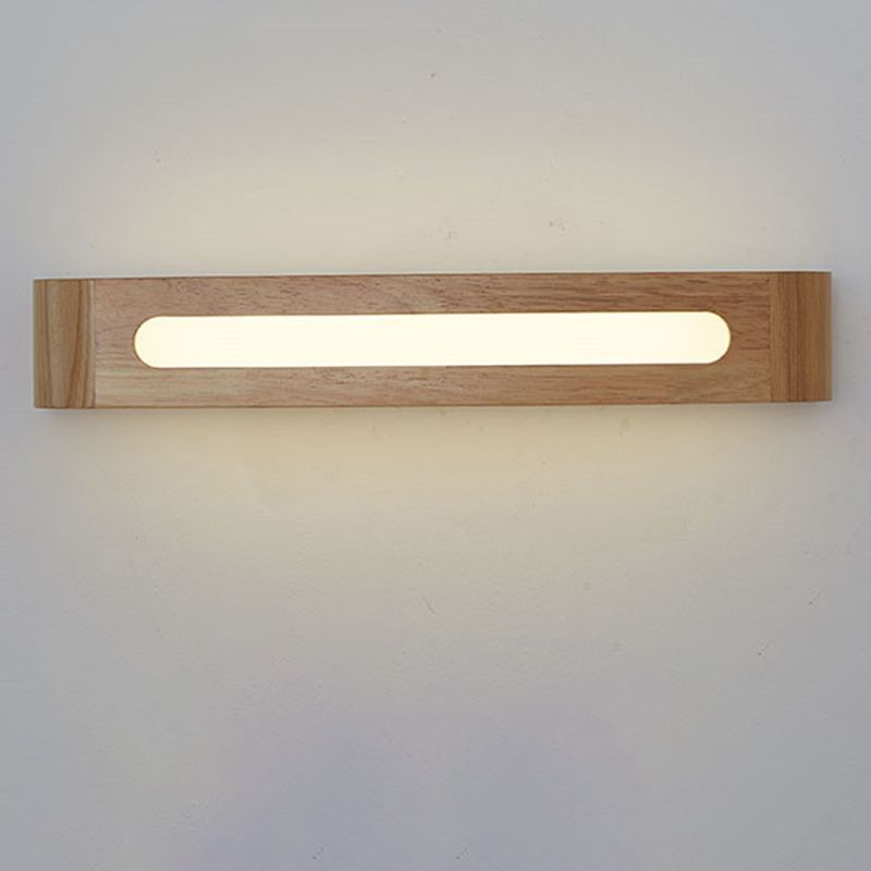 Modern Minimalist Style Rectangle Vanity Wall Light Fixtures Wood Vanity Lights