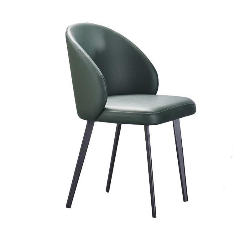 Modern Style Parsons Side Chair Faux Leather Indoor Dining Chair