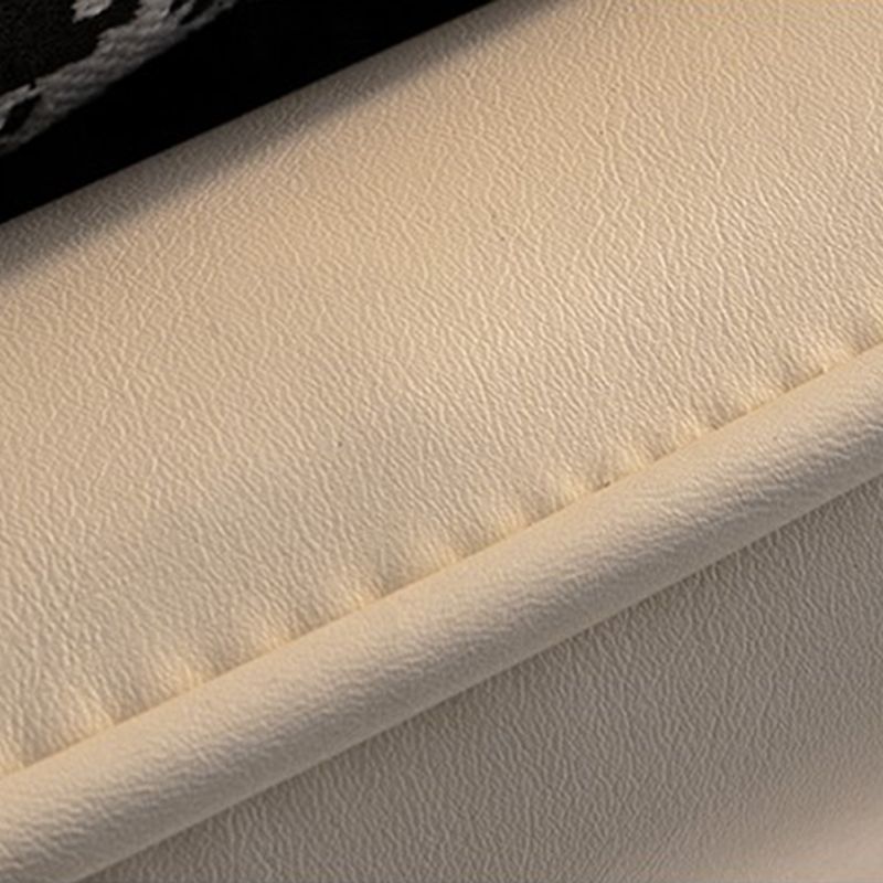 Tufted Rocker Houndstooth Patchwork Modern Leather Rocker Chair with Pillow and Ottoman