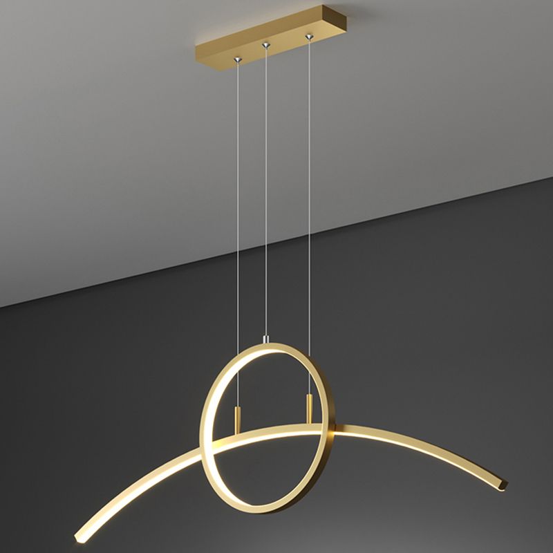 Linear Shape Island Lights Contemporary Metal 2 Light Pendant Light Fixtures