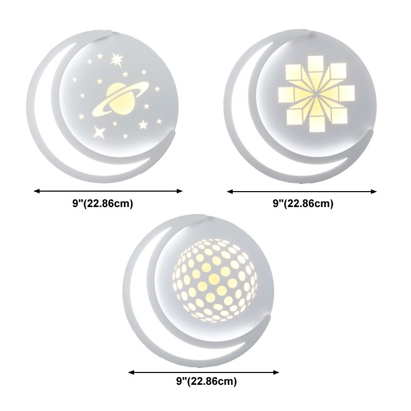 Round Wall Sconce Light Modern 1-Light LED Wall Mount Light for Living Room