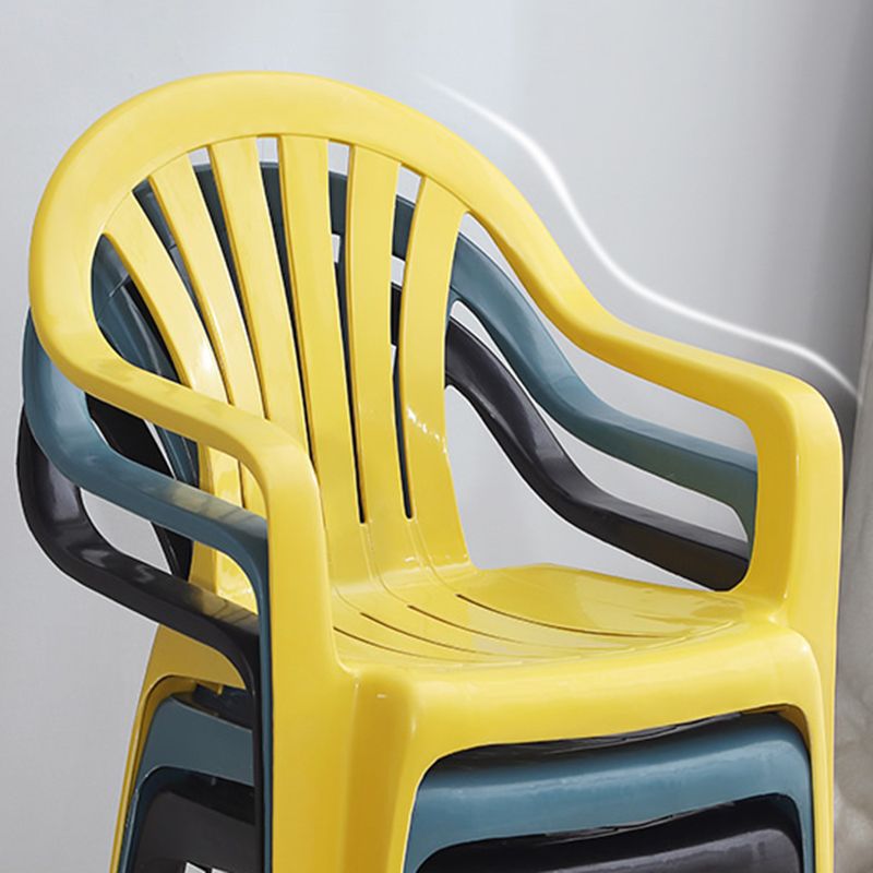 Modern Plastic Dining Arm Chairs Home Stackable Windsor Dining Armchair