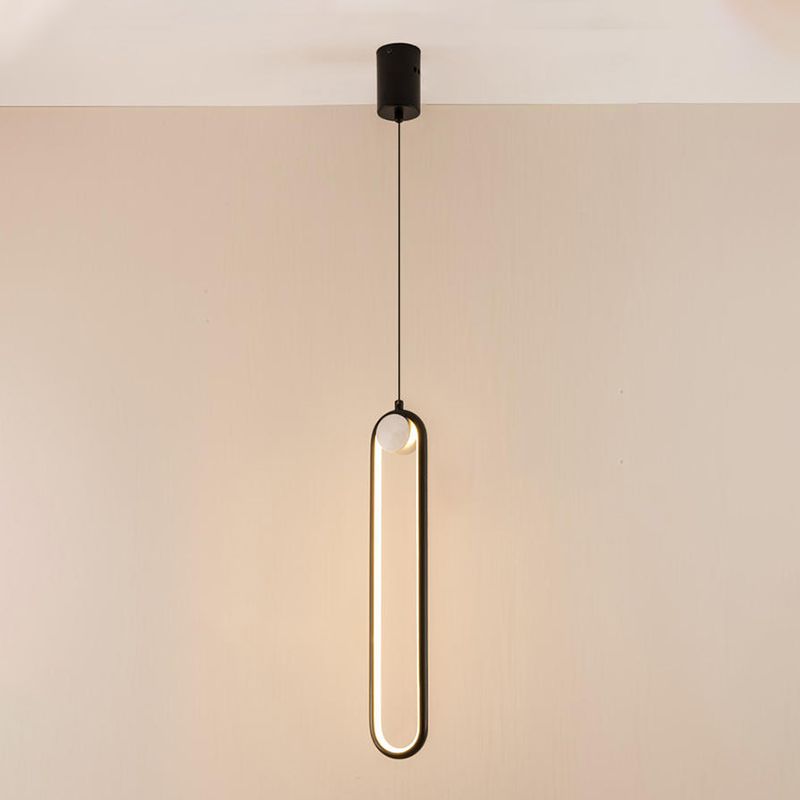 Metal Minimalist Hanging Lights Modern Style 1-Light Linear Srowing Lamping pour chambre à coucher