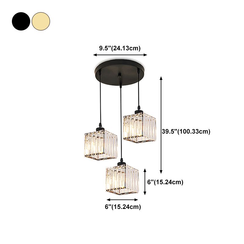 Geometria a forma di cristallo luci soffitto appeso moderno 3 luci a sospensione leggera