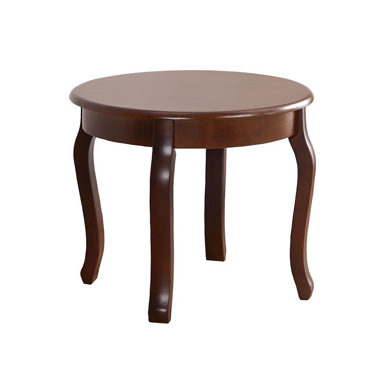 Traditional Wood Round Top Side Table 26.3" Tall 4 Legs End Table