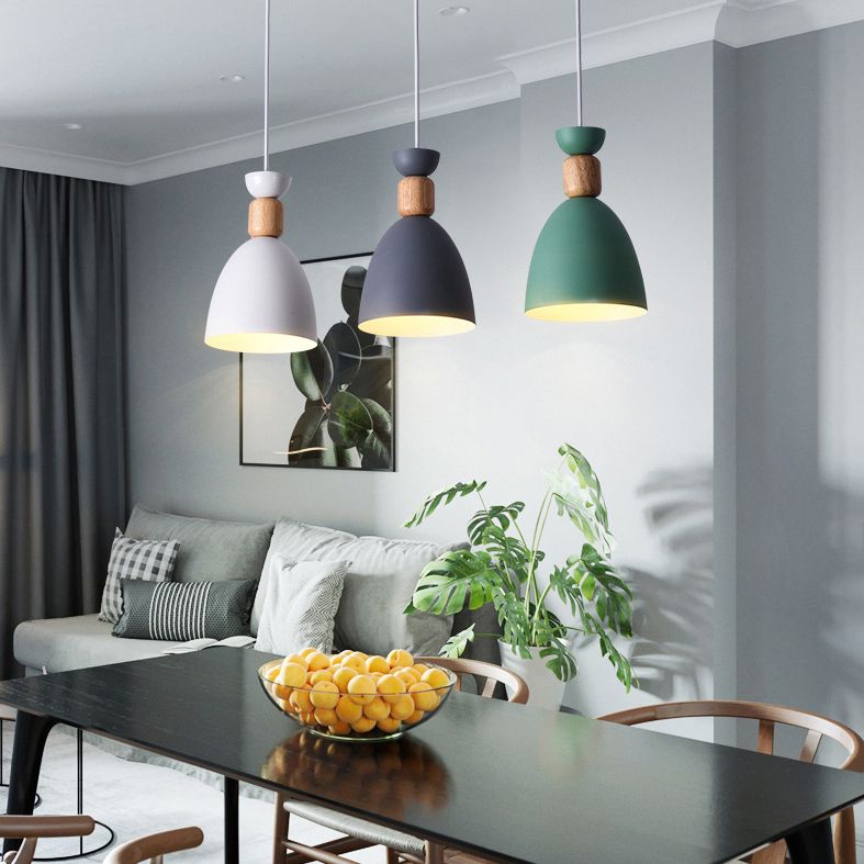 Posaborador de iluminación blanca sombreada fijación de iluminación de metal de estilo nórdico para comedor para comedor