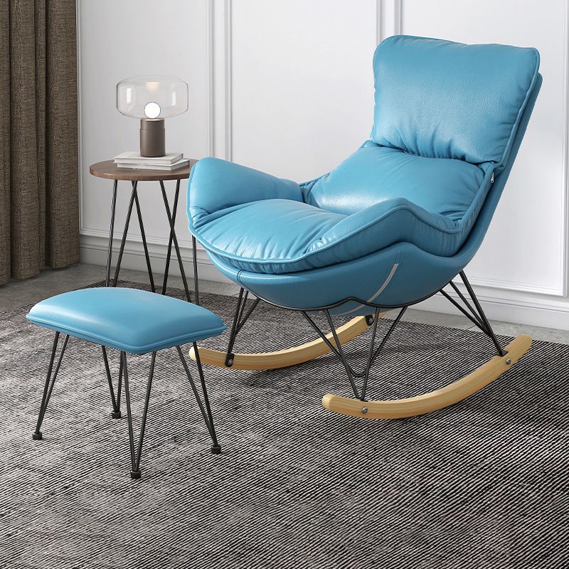 Solid Wood Rocking Chair Contemporary Rocker Chair with Padded Seat