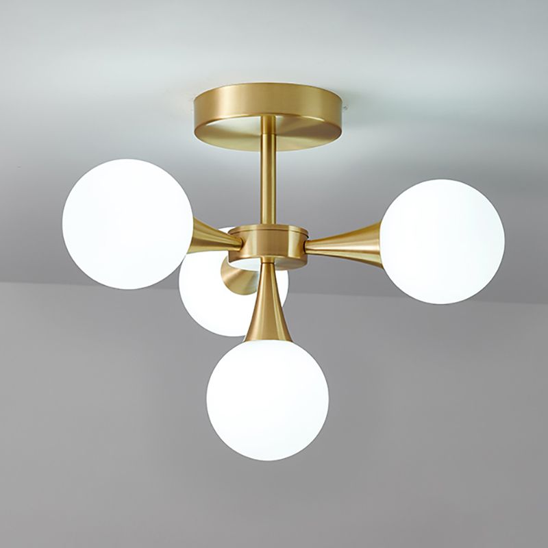 Modern Sputnik Ceiling Light Glass Shade Flush Mount Light for Bedroom Living Room