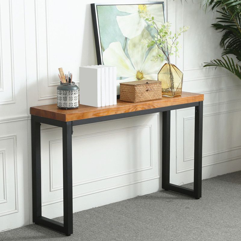 Mid-Century Modern Wood Accent Table Rectangle Console Sofa Table for Hall