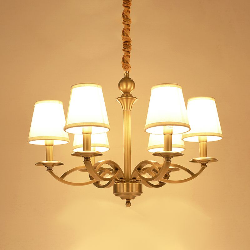 Plafond traditionnel pendentif en tissu de cône de lumière