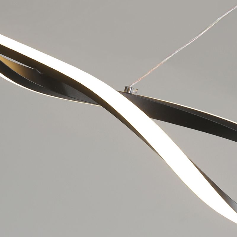 Lustre de l'île Curve Modern Island 2 têtes Restruction LED Pending Lighting