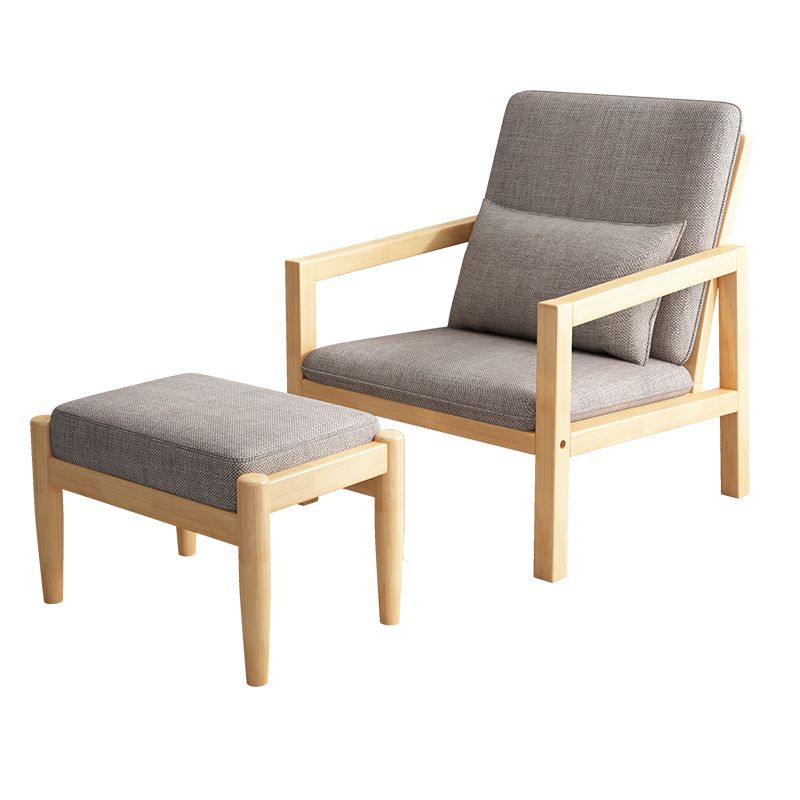 Linen Arm Chair 28.34" Wide Solid Wood Frame Chair for Bedroom