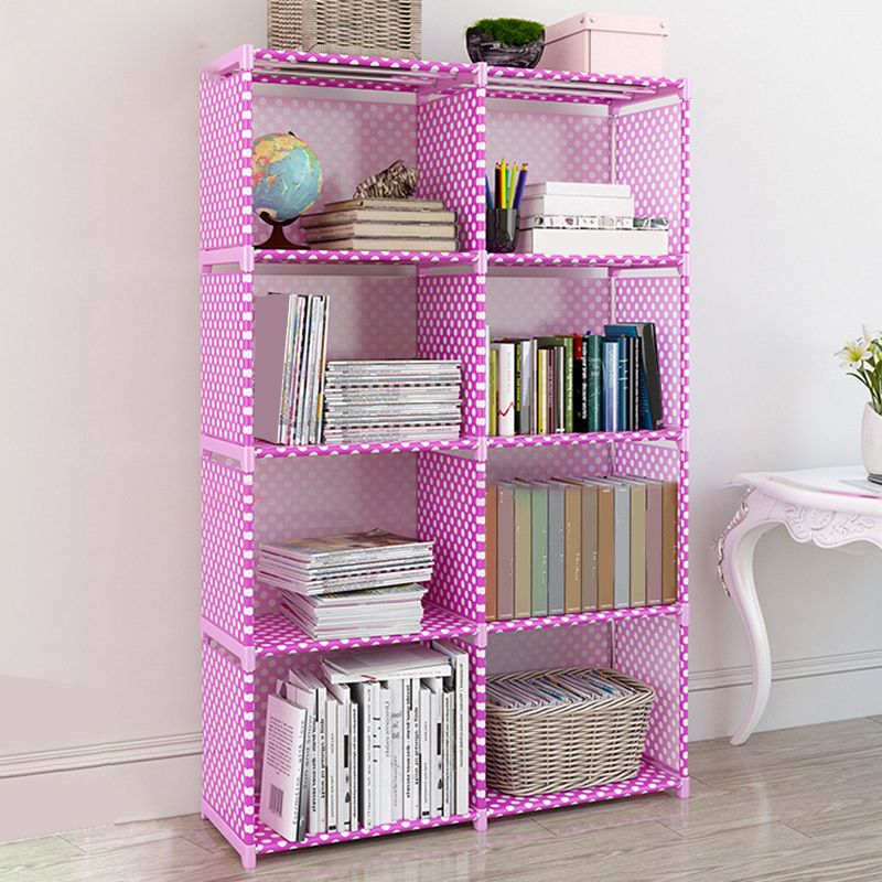 Contemporary Metal Shelf Bookcase Shelves Included Closed Back Bookcase