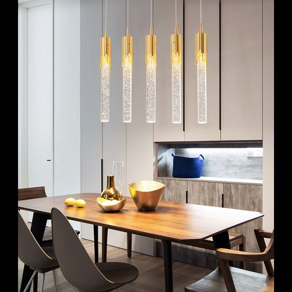 Bubble Glassrohr Anhänger Licht minimalistisch Gold Multiple hängende Licht für Treppen