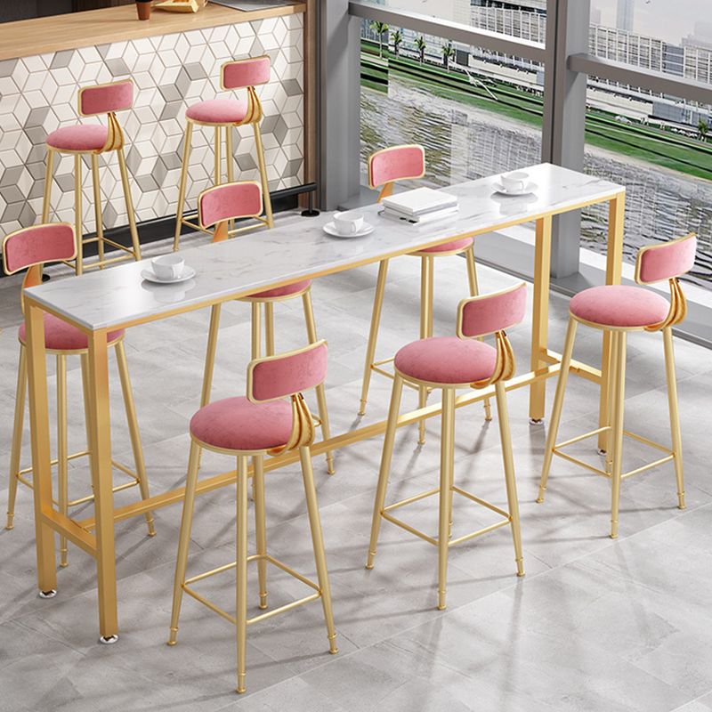 Modern Bar Height Table Metal Base Bistro Pub Table for Patio Use