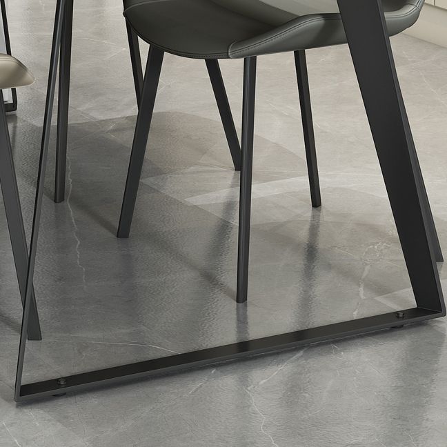 Modern Gray in Stone Table Rectangle Dining Room Table for Kitchen