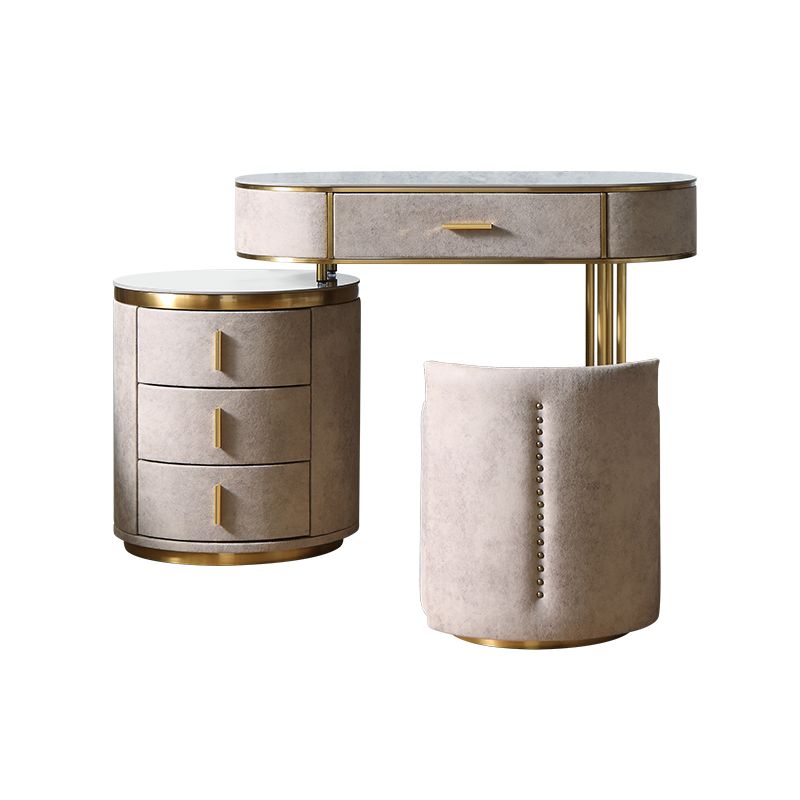 Wooden and Slate Makeup Vanity Desk Table Glam Makeup Vanity Desk