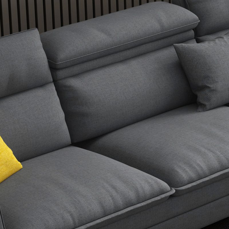 Linen Contemporary Cushions Sofa & Chaise Cushion Back Square Arm Sofa
