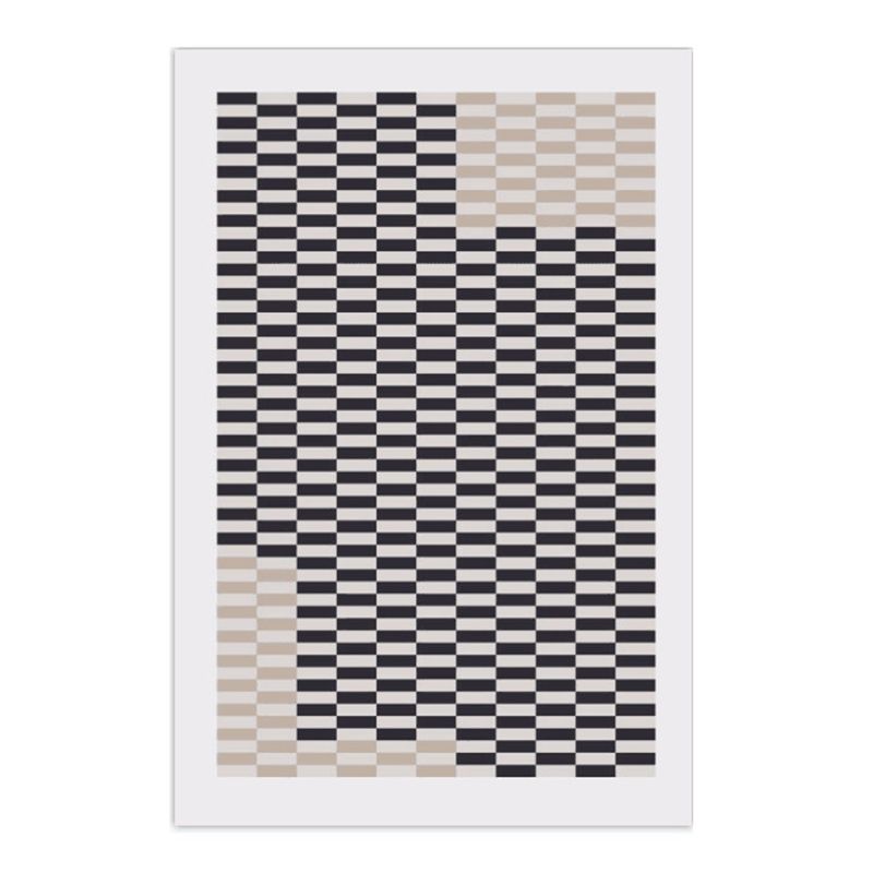 Plaid Rug Modern Carpet Polyester Anti-Slip Backing Rug for Living Room