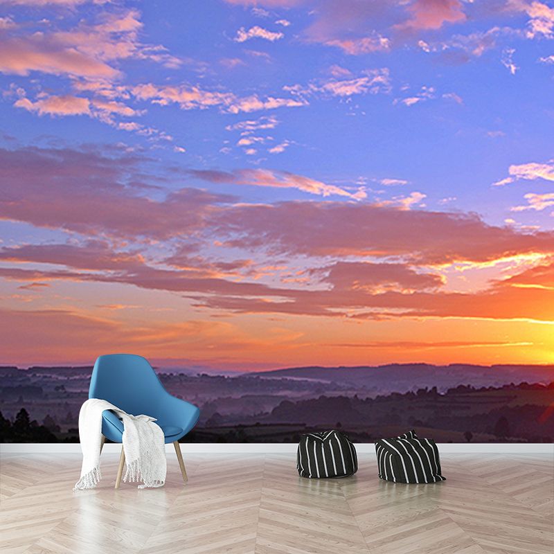 Eco-friendly Wall Mural Wallpaper Setting Sun Photography Sitting Room Wall Mural
