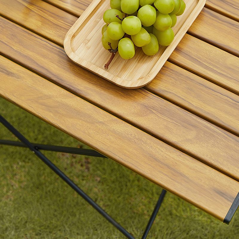 Metal Rectangle Camping Table Industrial Brown/Black Folding Table