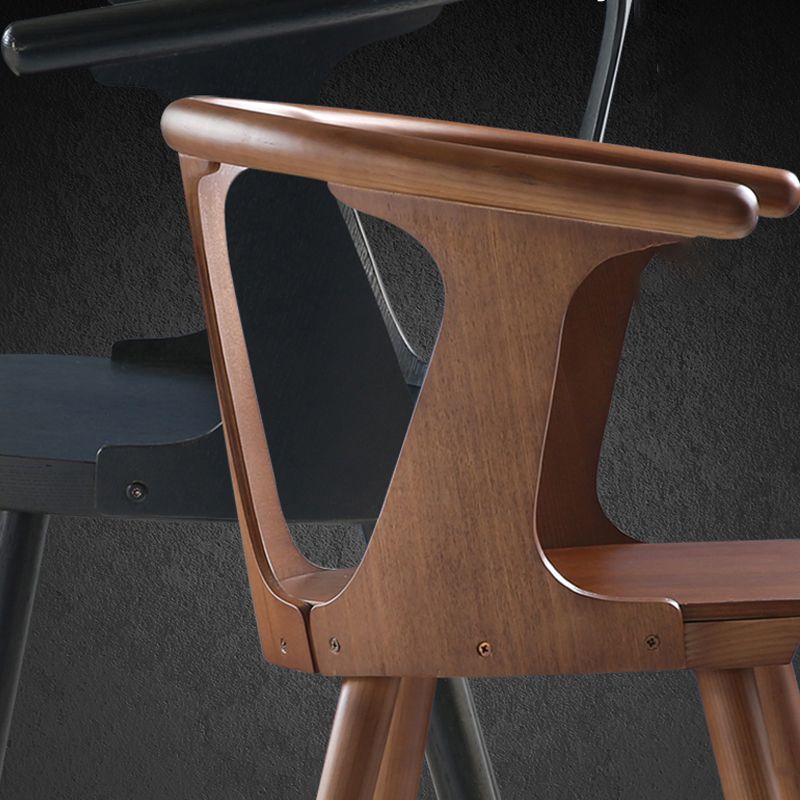Solid Wood Side Chair Fixed Back Lounge Chair for Living Room
