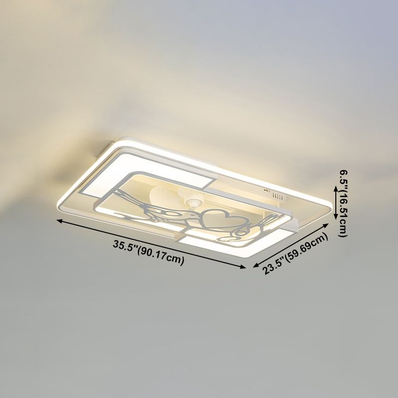 Lampada per ventola a soffitto moderna Nordic Acrilico da letto da letto Soggiorno semifulò la luce del soffitto