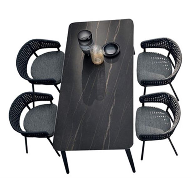 Boho Style Dining Set 1/3/5/7/9 Pieces Stone Dining Table Set for Outdoor