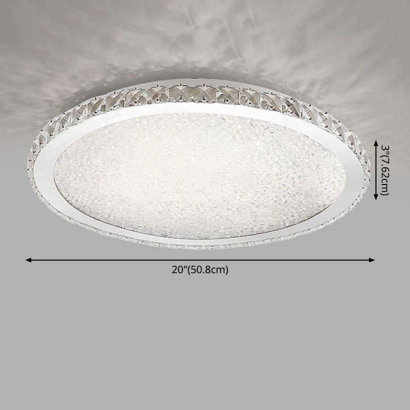 Modern Crystal Flush Mount Light Fixtures 1-Light LED Flush Mount for Bedroom