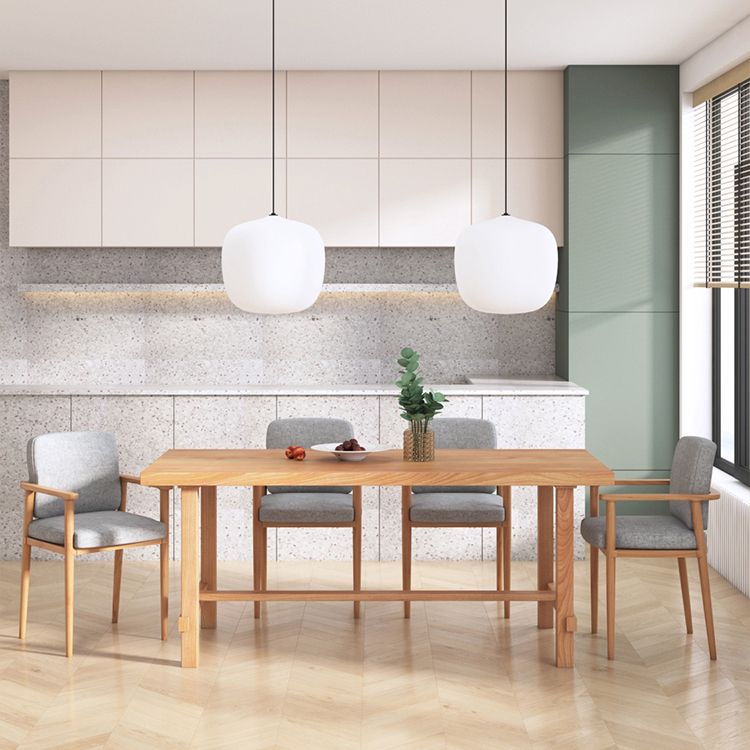 Rectangle Pine Wood Table for Restaurant Modern Dining Table with Trestle Base