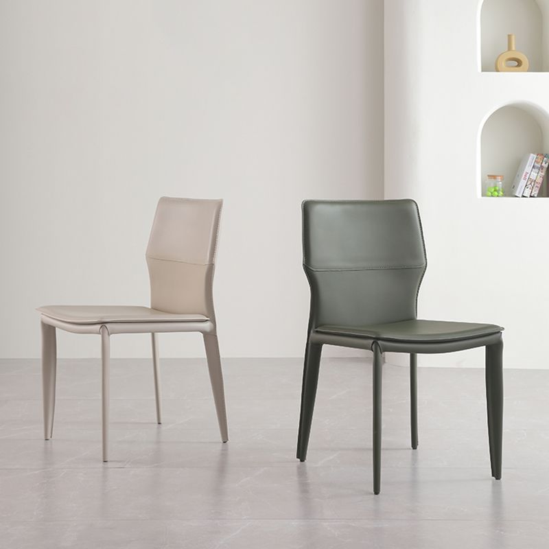 Contemporary Style Dining Chairs Armless Chairs with Metal Legs for Home