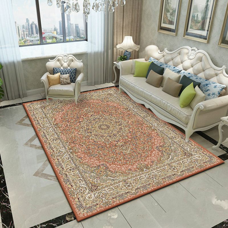 Red Modern Rug Blended Graphic Rug Stain Resistant Area Rug for Home Decor