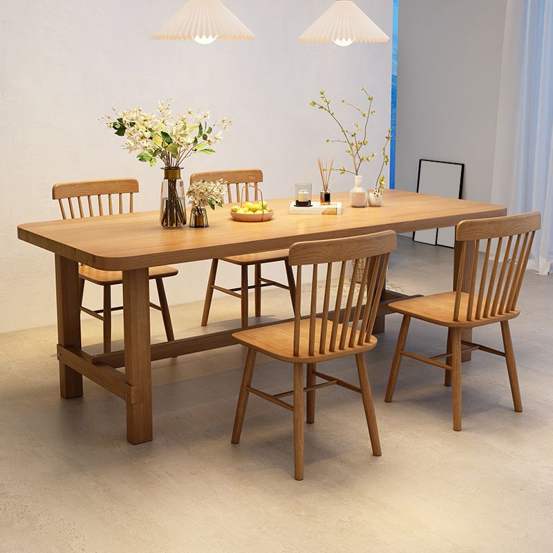 Kitchen Solid Wood Furniture 1/5 Pieces Standard Height Casual Dining Room Table Set