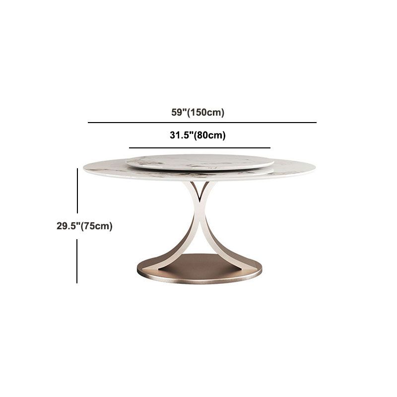 Glam Sintered Stone Dining Table Round Dinner Room Table for Dining Room