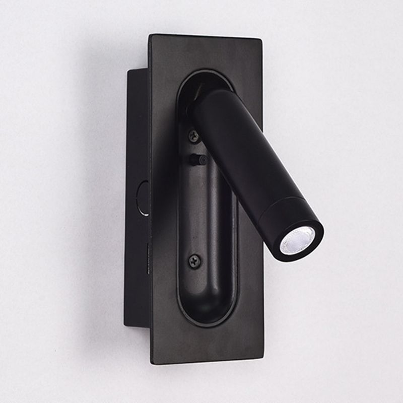 Schwarz 1-Licht-LED-Wandleuchten im modernen prägnanten Aluminium rechteckig Wandlicht mit Acrylschatten