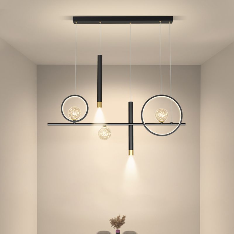 Modern Linear Island Chandelier Lights Metal Pendant Lighting Fixtures
