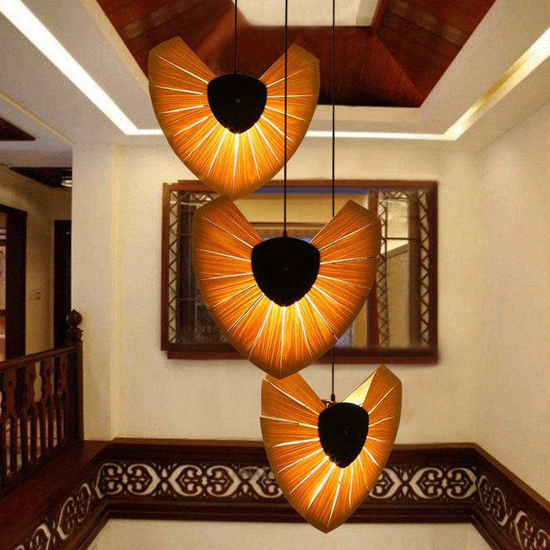 Plant Restaurant Ceiling Suspension Lamp Wooden Decorative Pendant Lighting Fixture
