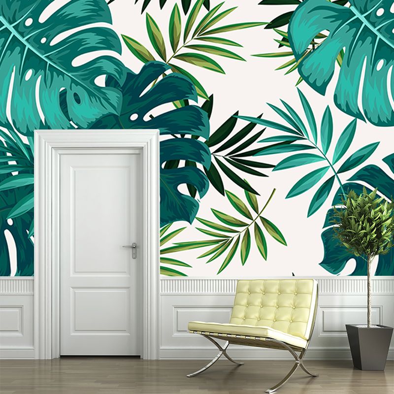 Tropical Plants Wall Mural Tropical Style Mildew Resistant for Sitting Room
