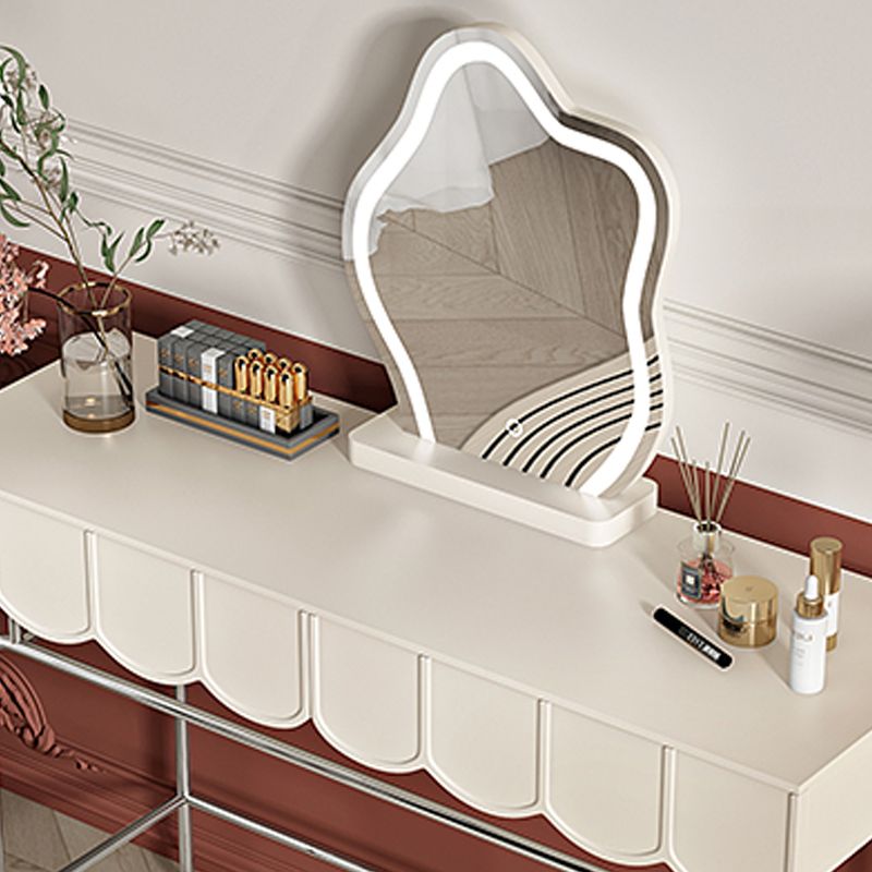 2 Drawers Stainless Steel Makeup Table Desk Vanity for Women - 29.5" H