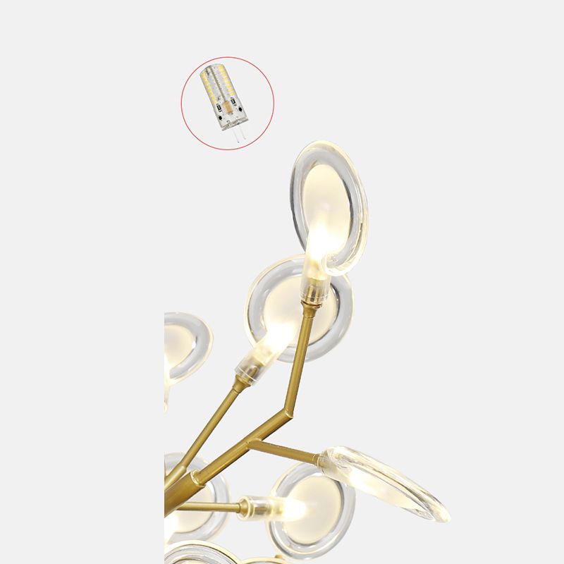 Wrought Iron Firefly Pendant Light in Modern Simplicity Sputnik Adjustable Hanging Lamp for Living Room