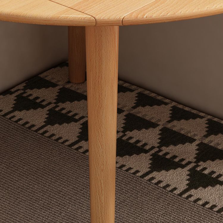 Moderne stijl massief houten eettafel bruine ronde drop-bladtafel met 4 poten voor thuis